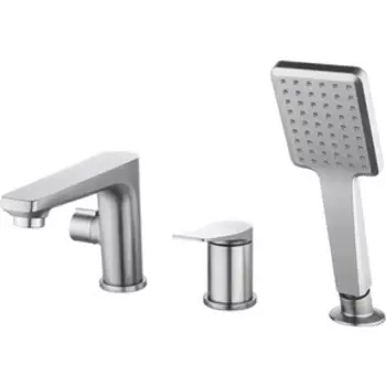Смеситель на борт ванны Lemark Bronx на 3 отверстия, графит (LM3745GM)