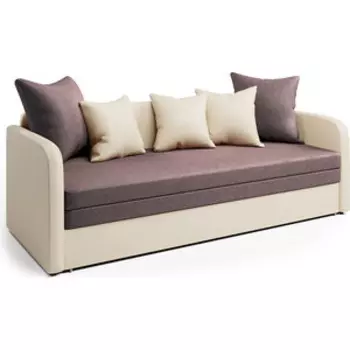 Софа Шарм-Дизайн Трио экокожа беж и латте рогожка