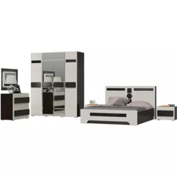 Спальня Мэри Престиж 02 ПОРТ цвет венге цаво/жемчужный лён, 1600х2000