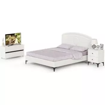 Спальня Моби Валенсия №13 белый шагрень/чёрный/белый шагрень (1024435)