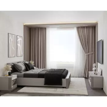 Спальня Олимп Фантазия комплектация 3 (34.16+34.25-02 с ортопед. осн.+34.17+34.17) Кашемир, Дуо, Kroning кашемир патина (OLP0090)