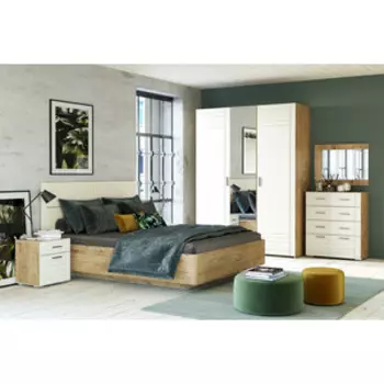 Спальня Сильва Livorno комплектация 3 (НМ 013.62+НМ 013.62+НМ 040.52+НМ 013.57+НМ 040.46+НМ 040.68) Софт Панакота, Дуб Бунратти (TSLV0100)