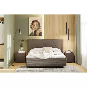 Спальня Сильва Summit комплектация 1 (НМ 013.61+НМ 013.61+НМ 040.71) Ясень анкор тёмный, графит софт (TSLV0086)