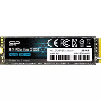SSD накопитель Silicon Power 256GB P34A60, M.2 2280, PCI-E 3x4 [R/W - 2200/1600 MB/s]
