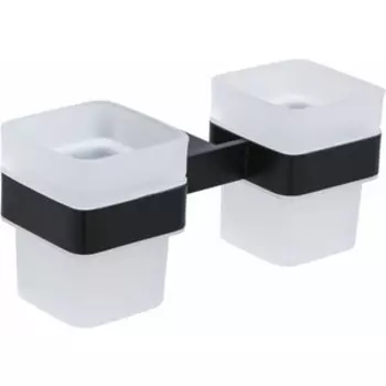 Стакан для ванной Allen Brau Infinity двойной, белый/черный матовый (6.21003-31)