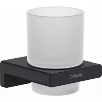 Стакан для ванной Hansgrohe AddStoris матовый черный/матовое стекло (41749670)