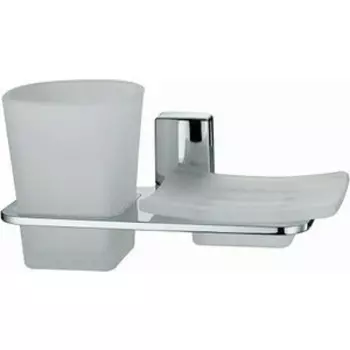 Стакан и мыльница Wasserkraft Leine хром (K-5026)
