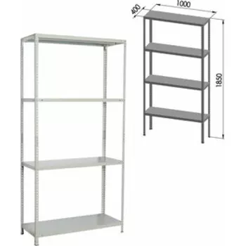 Стеллаж металлический Brabix MS KD-185/40-4 сборная стойка, S240BR144402 (291115)