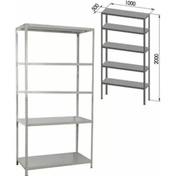 Стеллаж металлический Brabix MS Plus-200/50-5 регулируемые опоры, S241BR165502 (291110)