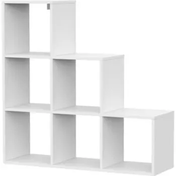 Стеллаж SV - мебель Токио белый текстурный лесенка