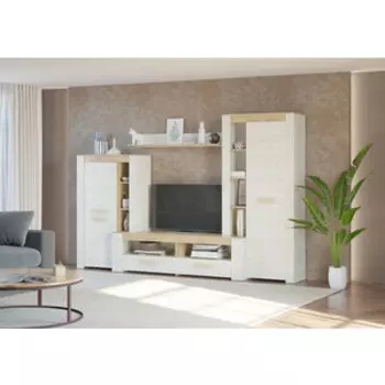 Стенка Гранд Кволити 6-573 Милан дуб крафт белый/дуб крафт золотой