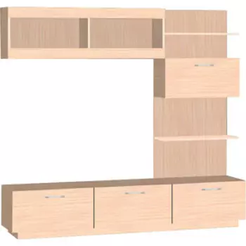 Стенка LuxDorf ГТ3 дуб млечный