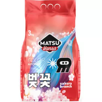 Стиральный порошок MATSU VANSA Color, Ветка Сакуры, 3кг(71 стирка)