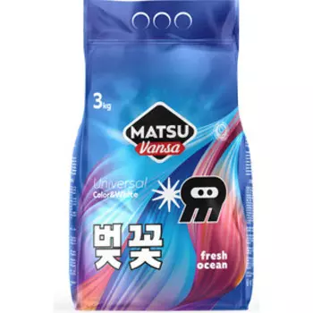 Стиральный порошок MATSU VANSA Universal, Свежесть Океана, 3кг(71 стирка)