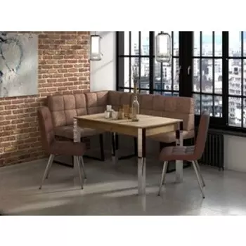 Стол Бител Милан-3 Раздвижной Н.П (Дуб Крафт Золотой, Хром Н.П) (BTL10000823)