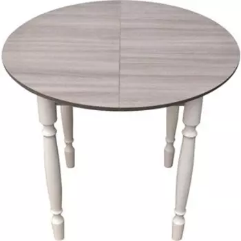 Стол Катрин Круглый раздвижной ясень светлый/белый ЛДСП