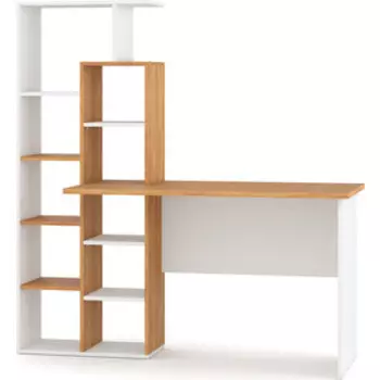 Стол компьютерный Атмосфера Вентура дуб золотой крафт/белый