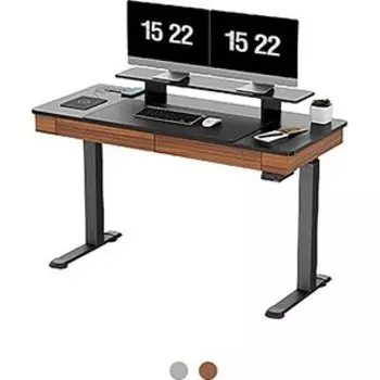 Стол компьютерный Eureka c электрической регулировкой по высоте и 2 ящиками ERK-ED-I55-WN