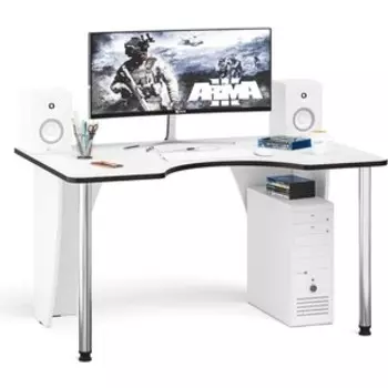 Стол компьютерный Мебельный двор С-МД-СК2-1360-900, цвет белый/кромка венге (1027922)