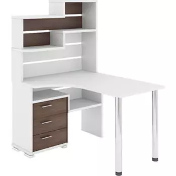 Стол компьютерный МЭРДЭС СР-132 БЕШ-ЛЕВ белый/шамони