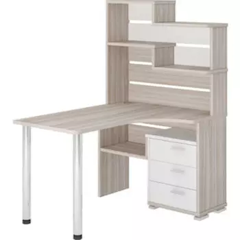 Стол компьютерный МЭРДЭС СР-132 КБЕ-ПРАВ карамель/белый