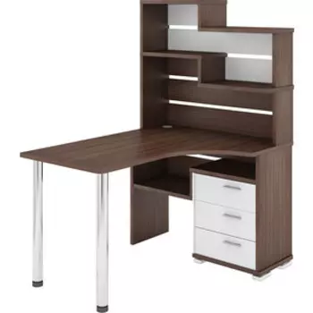 Стол компьютерный МЭРДЭС СР-132 ШБЕ-ПРАВ шамони/белый