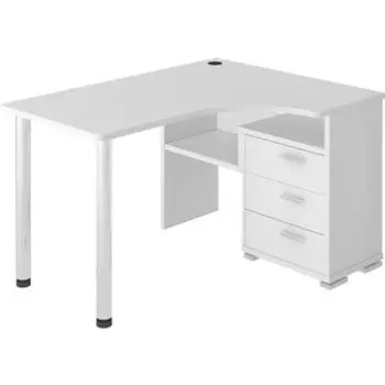 Стол компьютерный МЭРДЭС СР-132С БЕ-ПРАВ белый