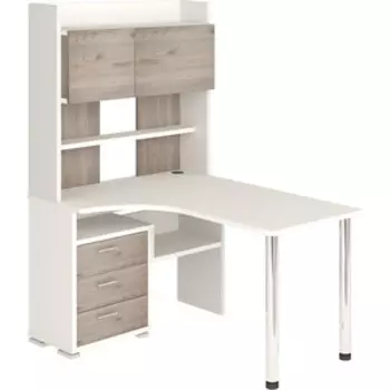 Стол компьютерный МЭРДЭС СР-133 БЕН-ЛЕВ белый/нельсон