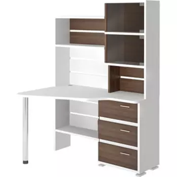 Стол компьютерный МЭРДЭС СР-322 БЕШ-ЛЕВ белый/шамони