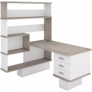 Стол компьютерный МЭРДЭС СР-520 БЕНН-ЛЕВ белый/нельсон/нельсон