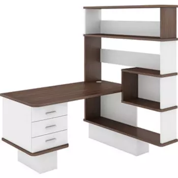 Стол компьютерный МЭРДЭС СР-520 БЕШШ-ПРАВ белый/шамони/шамони