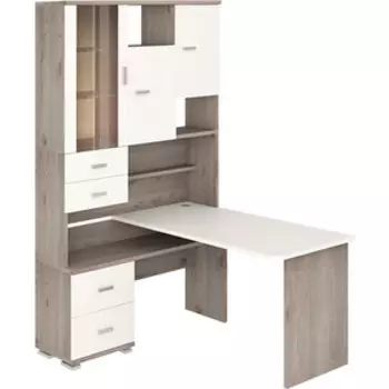 Стол компьютерный МЭРДЭС СР-620/140 НБЕБЕ-ЛЕВ нельсон/белый/белый