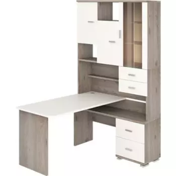 Стол компьютерный МЭРДЭС СР-620/140 НБЕБЕ-ПРАВ нельсон/белый/белый