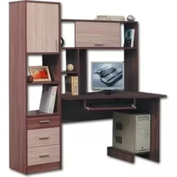 Стол компьютерный Олимп ПКС-10 ясень темный/светлый