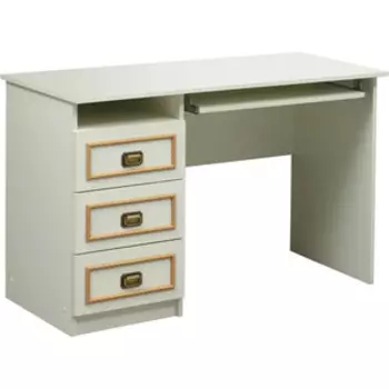 Стол компьютерный ОЛМЕКО Севилья-19 белый/профиль: Kroning канат золотой