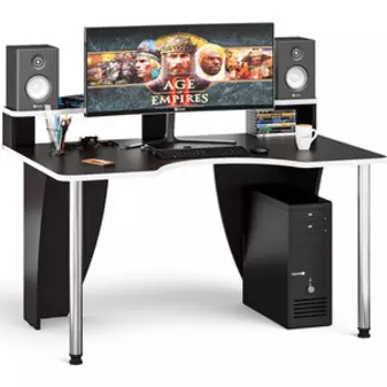 Стол компьютерный с надстройкой Мебельный двор С-МД-СК2Н-1400-900 венге/кромка белая