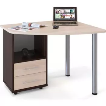Стол компьютерный СОКОЛ КСТ-120 венге/дуб беленый левый