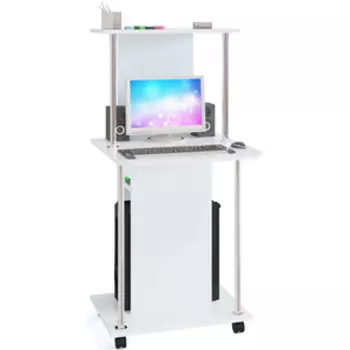 Стол компьютерный СОКОЛ КСТ-12 белый