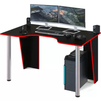 Стол компьютерный СОКОЛ КСТ-18 черный/красный