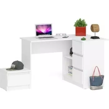 Стол компьютерный СВК Мори МС-16 правый + Тумба ТМП400.1, цвет белый (1026853)