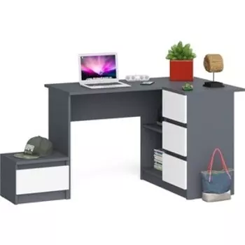 Стол компьютерный СВК Мори МС-16 правый + Тумба ТМП400.1, цвет графит/белый, (1026869)