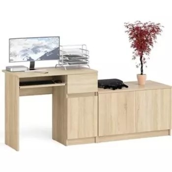 Стол компьютерный СВК Мори МС-1 правый + Тумба МА900.1, цвет дуб сонома (1026832)