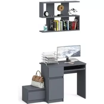 Стол компьютерный СВК Мори МС-1 левый + Тумба ТМП400.1 + Полка 900, цвет графит (1027158)