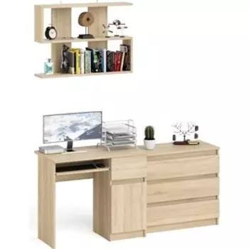 Стол компьютерный СВК Мори МС-1 правый + Комод МК800.1 + Полка 900, цвет дуб соном (1027230)