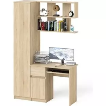 Стол компьютерный СВК Мори МС-1 левый + Пенал МШ400.1 + Полка 900, цвет дуб сонома (1027135)