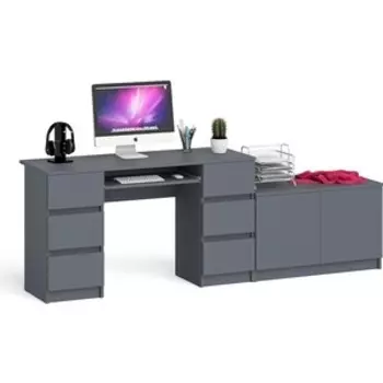 Стол компьютерный СВК Мори МС-2 + Тумба МА900.1, цвет графит (1026817)