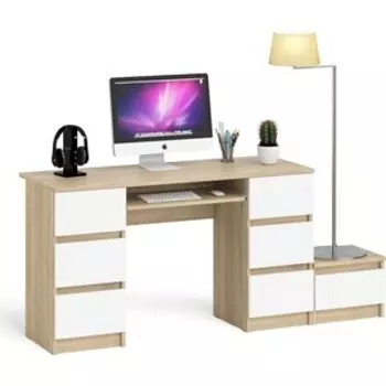 Стол компьютерный СВК Мори МС-2 + Тумба ТМП400.1, цвет дуб сонома/белый (1026881)