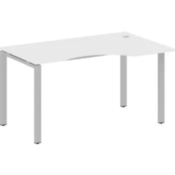 Стол криволинейный Riva Metal System правый на П-образном металлокаркасе БП.СА-2 (R) белый/серый металл 140x90x75