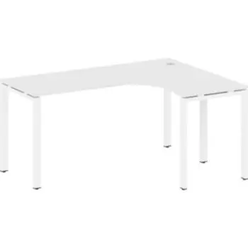 Стол криволинейный Riva Metal System правый на П-образном металлокаркасе БП.СА-4 (R) белый/белый металл 160x120x75