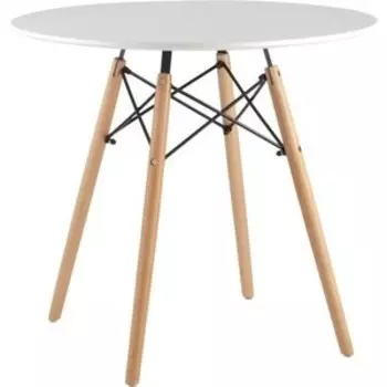 Стол La-Alta Lugano (круглая столешница) белый 80x80x72